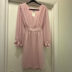 H&M Large Pink V-Neck Dress